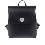 BLACK LEATHER SHOULDER STRAP BACKPACK