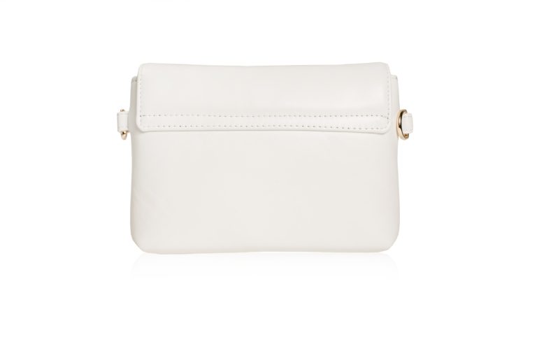 MULTI PURPOSE WHITE LAMBSKIN 3in1 BELT BAG with SWAROVSKI - Image 5