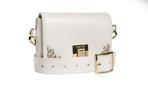 MULTI PURPOSE WHITE LAMBSKIN 3in1 BELT BAG with SWAROVSKI - Image 2