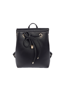 BLACK LEATHER SHOULDER STRAP BACKPACK MINI - Image 3