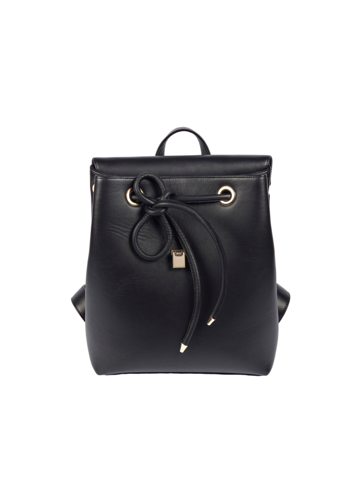 BLACK LEATHER SHOULDER STRAP BACKPACK MINI - Image 3