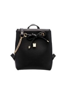 BLACK LEATHER AND CRYSTAL FLOWER BACKPACK MINI - Image 3