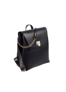 BLACK LEATHER SHOULDER STRAP BACKPACK MINI - Image 2