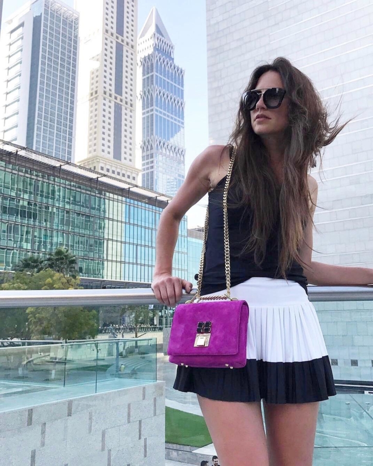 PURPLE LAMBSKIN LEATHER BAG - Image 6