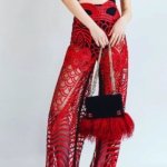 RED SUEDE AND LAMA FUR BAG - Image 6