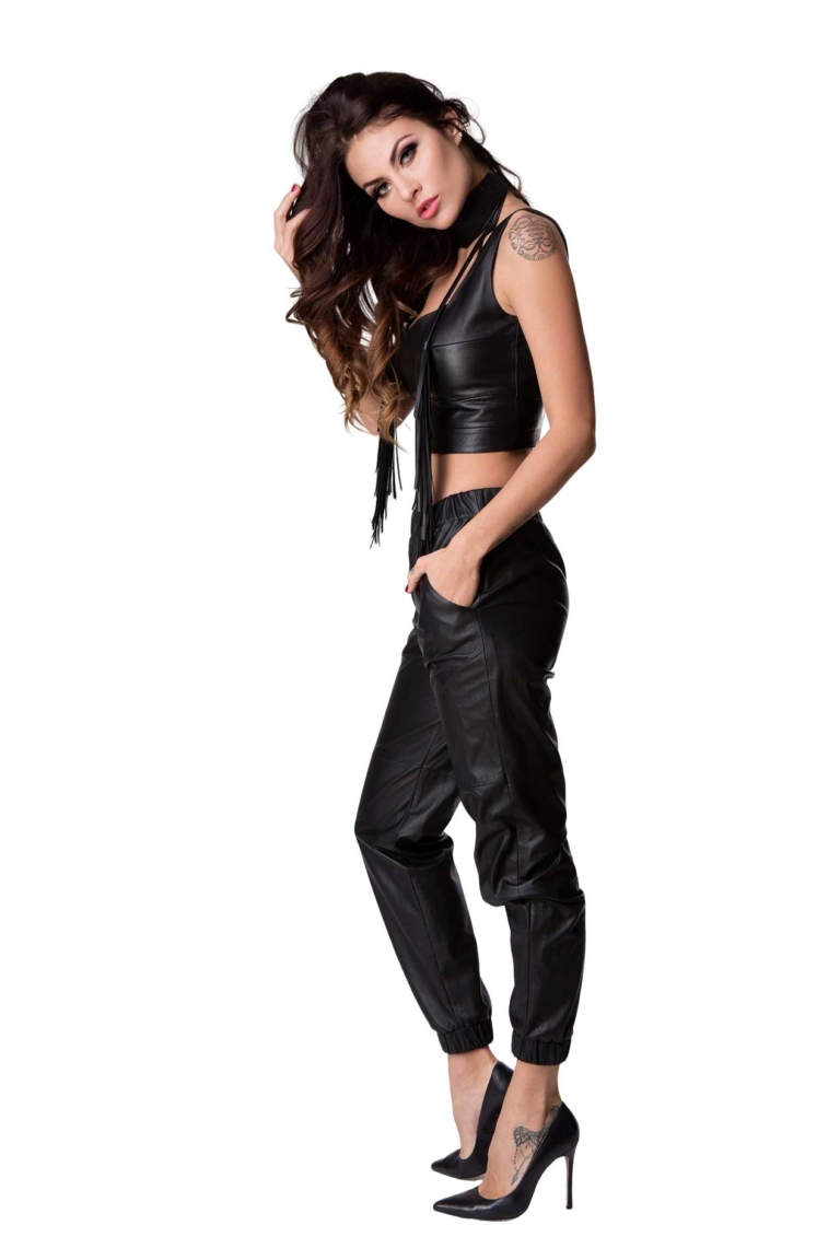 LOOSE LEATHER TROUSERS - Image 4